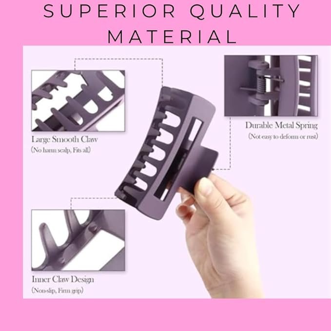 CULPEO 4 Pcs Matte Hair Clutcher Clips for Women - Image 5