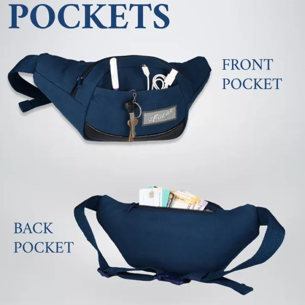 Unisex Navy Blue Canvas 4L Crossbody Bag – Durable, Compact & Organized Everyday Companion - Image 2