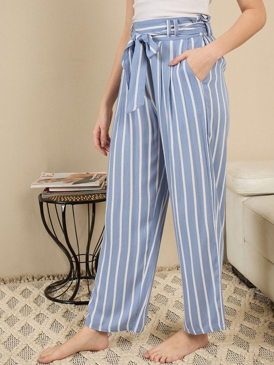 ETC Striped Blue & White Lounge Pants - Image 4