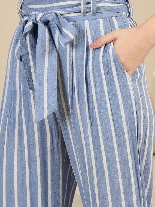 ETC Striped Blue & White Lounge Pants - Image 2