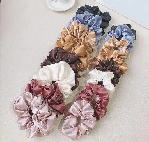 Best Quality 12 Pcs Hair Scarf Scrunchies Set NestShobha - Image 3