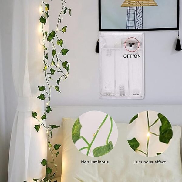Money plant string light with warm LED glow. - Image 2
