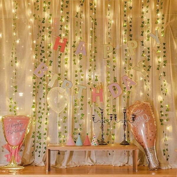 Money plant string light with warm LED glow. - Image 5
