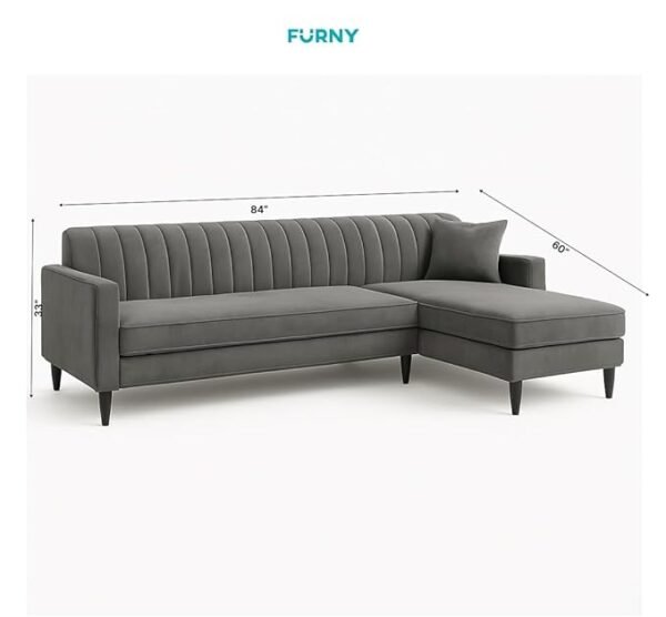 Premium 4-Seater L-Shaped Sofa Set with Fabric Upholstery for Living Room – Light Grey - Image 2