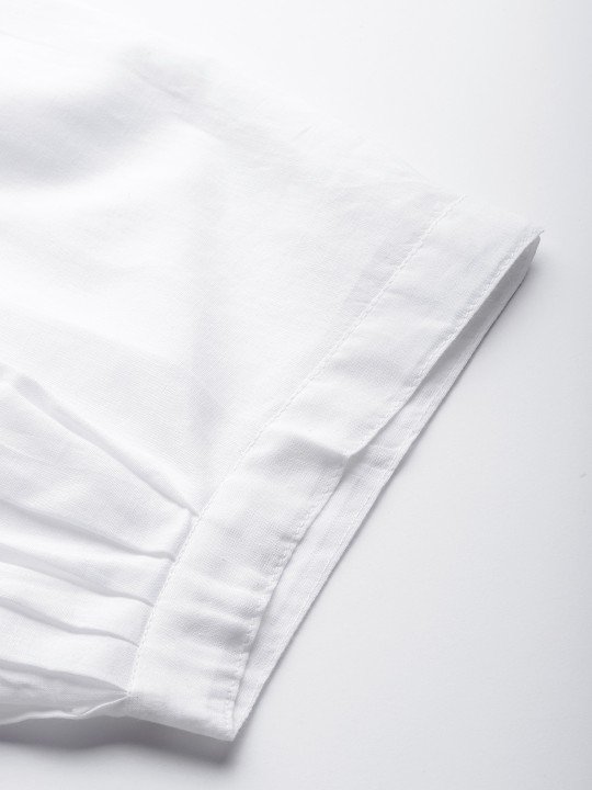 Laado Women White Solid Pure Cotton Cropped Afghan Salwar - Image 6