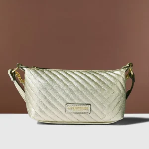 London Women’s Gold Quilted Crossbody Sling Bag