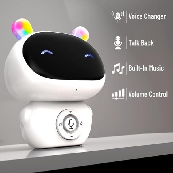 Mirana Mr. Robot | Smart Interactive Talkback Toy for Kids | USB Type-C Rechargeable | In-Built Music | Fun Voice Changer (White) - Image 2