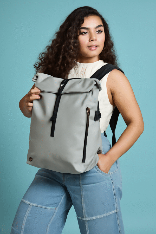 NestShobha Chelsea 28 L Top-open Polyurethane Laptop Backpack for College and School - Grey - Image 3