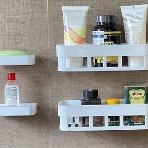 petrickenterprise Self-Adhesive Bathroom & Kitchen Shelf Set – 4 Pcs