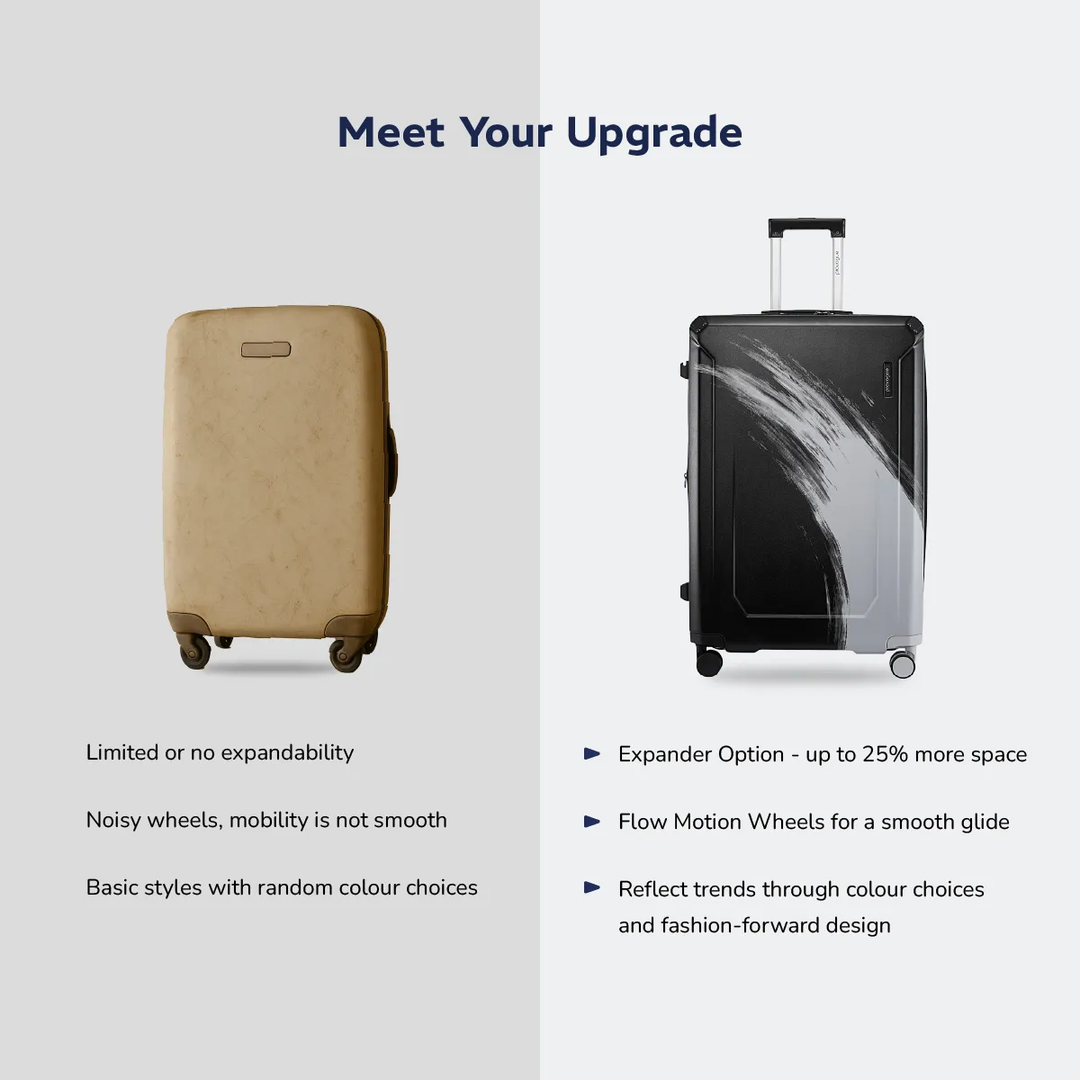 Provogue Wave Midnight Black 65cm Hard-Sided Polycarbonate Medium Luggage - Image 8