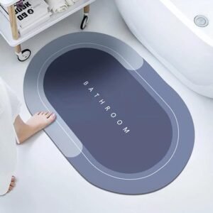 Round Medium Rubber-Backed Bathroom Mat – Multicolor, Non-Slip
