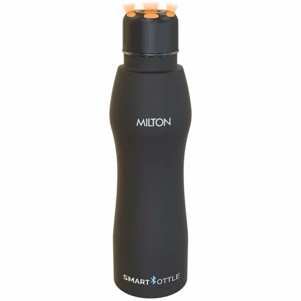 Milton Smart Bottle – Stainless Steel Bluetooth Hydration Tracker (880 ml, Black)