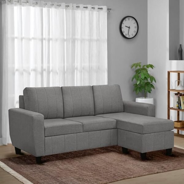 Sleepyhead Bae Premium 4-Seater Interchangeable L-Shape Sofa Set (LHS/RHS) – Fabric Upholstery, Oyster Grey - Image 3