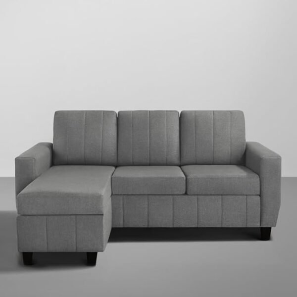 Sleepyhead Bae Premium 4-Seater Interchangeable L-Shape Sofa Set (LHS/RHS) – Fabric Upholstery, Oyster Grey - Image 5