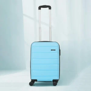 Teakwood Premium Luxury Blue ABS & Polycarbonate Hard-Sided 32L Trolley Bag