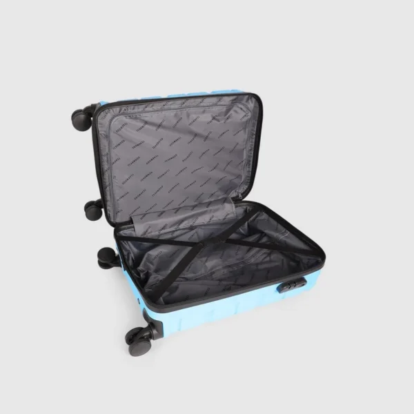 Teakwood Premium Luxury Blue ABS & Polycarbonate Hard-Sided 32L Trolley Bag - Image 3