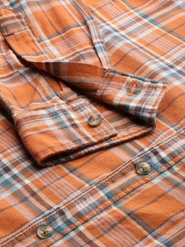 NestShobha Men’s Cotton Slim Fit Checkered Full Sleeves Cutaway Collar Casual Shirt - Image 4