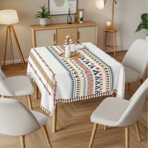 URBAN SPACE Geometric Printed Pure Cotton Square Table Cover