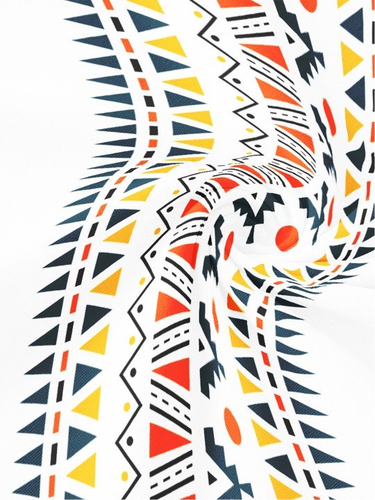 URBAN SPACE Geometric Printed Pure Cotton Square Table Cover - Image 3