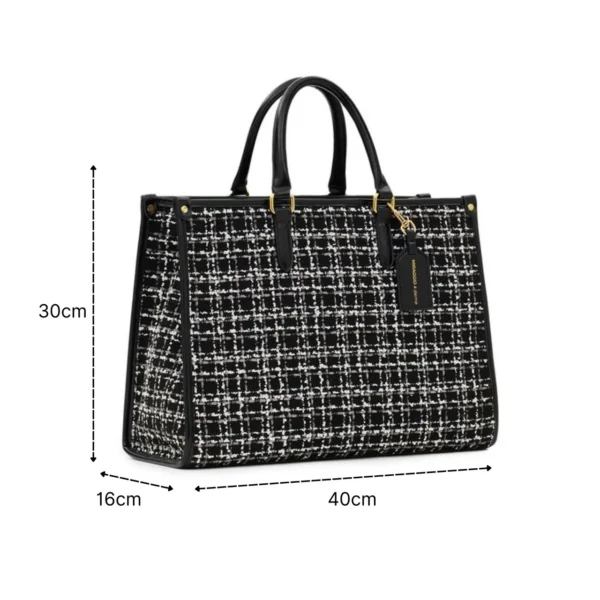 Miraggio Women's Denice Premium Tweed & Faux Leather Tote Bag