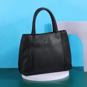 Mochi Women’s Premium Black Textured PU Shoulder Bag – Elegant, Spacious & Durable Handbag