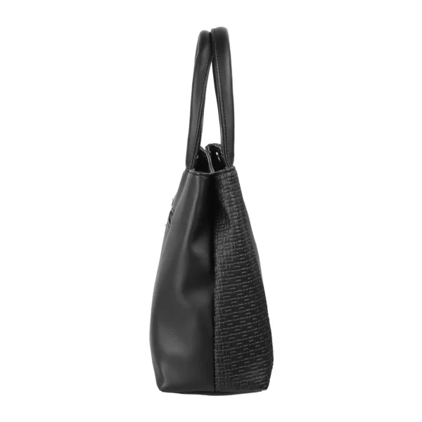 Mochi Women’s Premium Black Textured PU Shoulder Bag – Elegant, Spacious & Durable Handbag - Image 3