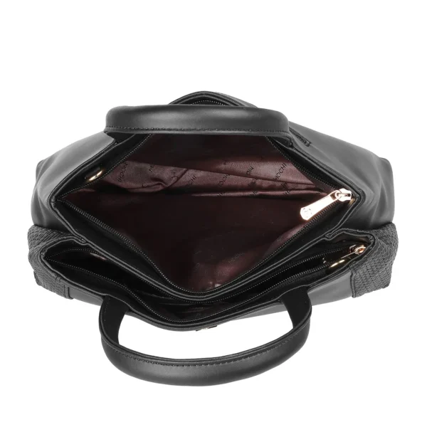 Mochi Women’s Premium Black Textured PU Shoulder Bag – Elegant, Spacious & Durable Handbag - Image 4