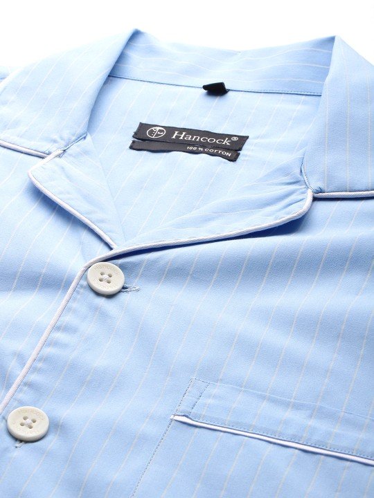 NestShobha | Hancock Men’s Striped Pure Cotton Night Suit - Image 6