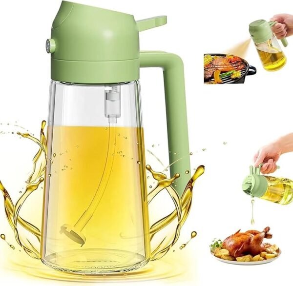 SHREIT 2-in-1 Glass Oil Sprayer & Dispenser – Green - Image 2