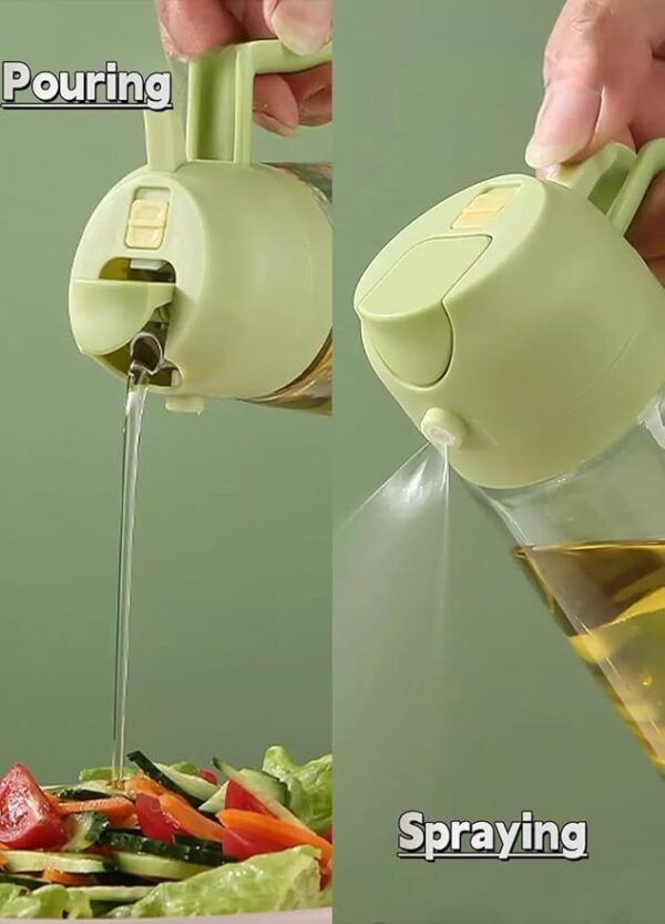 SHREIT 2-in-1 Glass Oil Sprayer & Dispenser – Green - Image 3