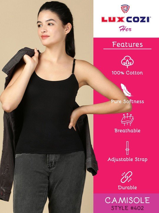 Lux Cozi Women Pack of 3 Pure Cotton Camisoles - Image 4