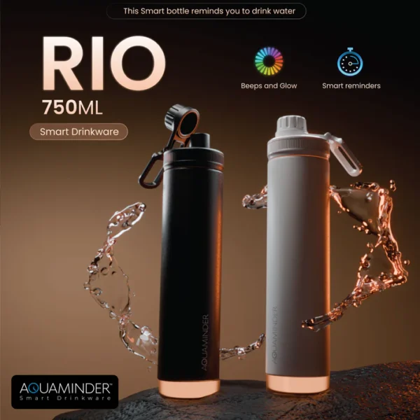 Aquaminder Rio Smart Water Bottle – 750 ml Stainless Steel Double Wall - Image 4