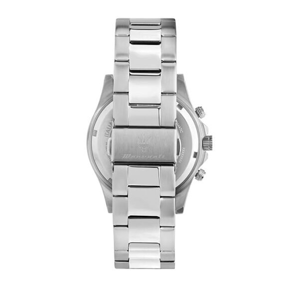 Maserati Men’s Blue Patterned Dial Analogue Watch with Multicoloured Stainless Steel Bracelet Straps - Image 3