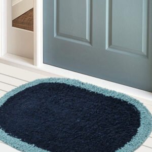 Blue Navy Cotton Reversible Doormat