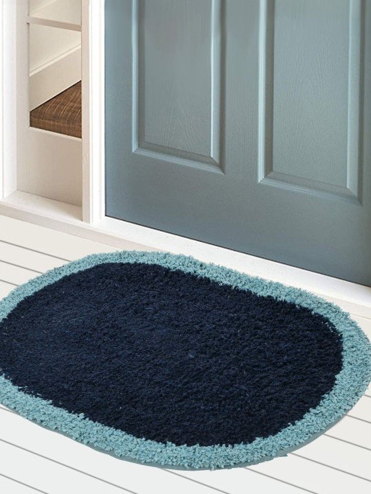 Blue Navy Cotton Reversible Doormat