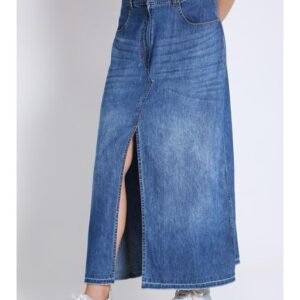 Blue Denim Long Pencil Skirt