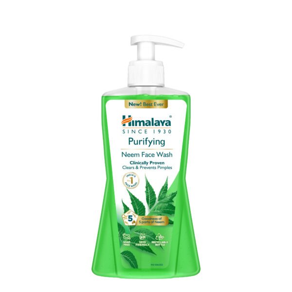 Himalaya Purifying Neem Face Wash (400ml) – Clear, Pimple-Free Skin with Neem & Haldi