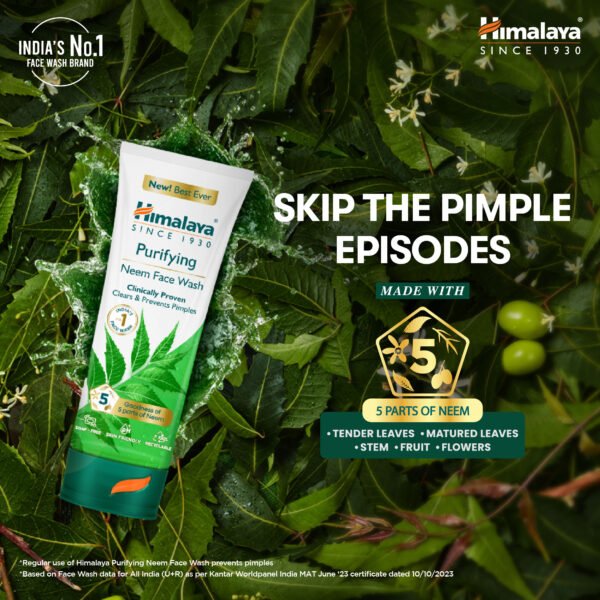 Himalaya Purifying Neem Face Wash (400ml) – Clear, Pimple-Free Skin with Neem & Haldi - Image 4
