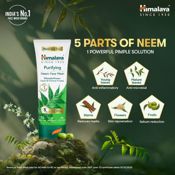 Himalaya Purifying Neem Face Wash (400ml) – Clear, Pimple-Free Skin with Neem & Haldi - Image 5