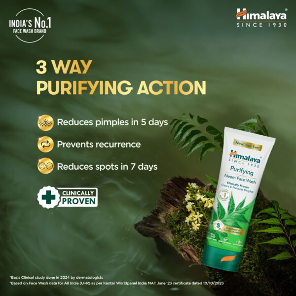 Himalaya Purifying Neem Face Wash (400ml) – Clear, Pimple-Free Skin with Neem & Haldi - Image 6