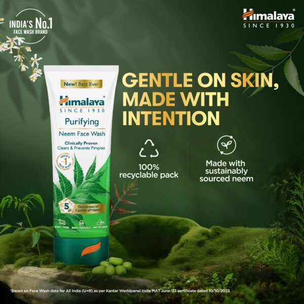 Himalaya Purifying Neem Face Wash (400ml) – Clear, Pimple-Free Skin with Neem & Haldi - Image 9