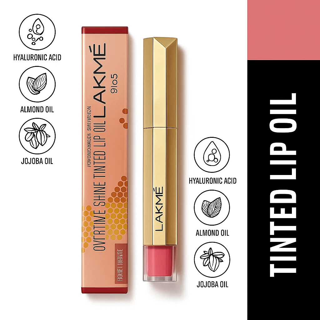 Lakmē 9to5 Overtime Shine Tinted Lip Oil ! Everyday Nude