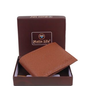 Men’s Tan Two-Fold Wallet with 8 Card Holders & 2 Compartments