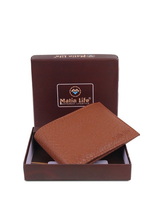 Men’s Tan Two-Fold Wallet with 8 Card Holders & 2 Compartments