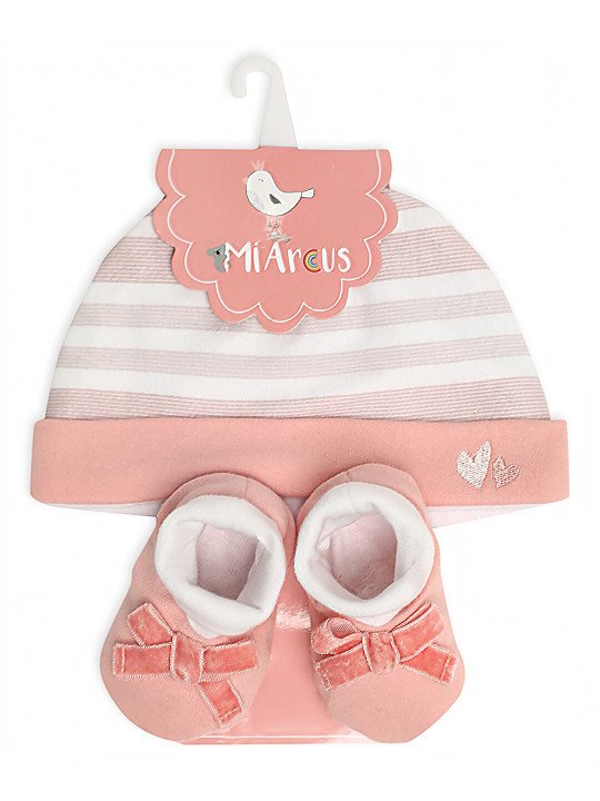 Unisex Kids Pink Beanie & Booties