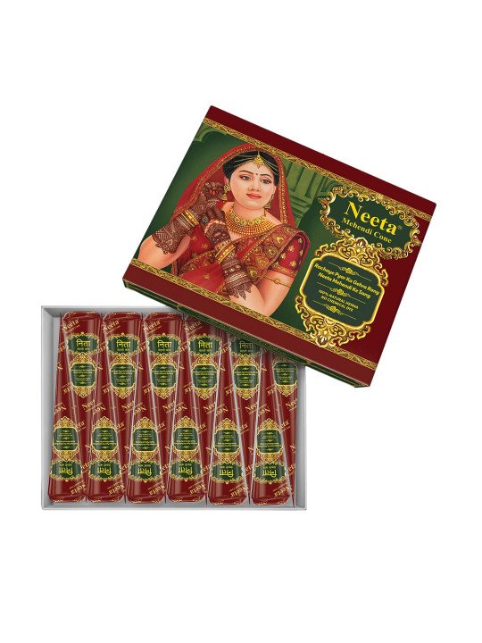 Natural Henna Mehendi Cone Set – 12 Pcs - Image 3