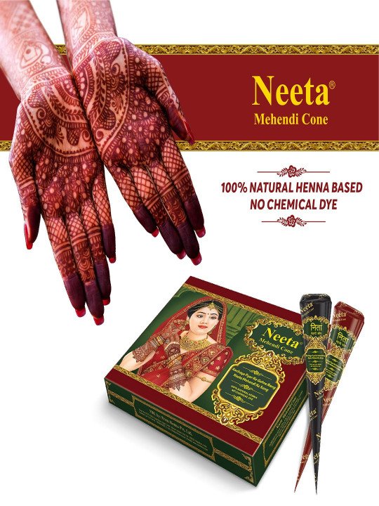 Natural Henna Mehendi Cone Set – 12 Pcs - Image 6