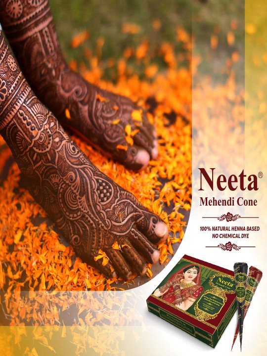 Natural Henna Mehendi Cone Set – 12 Pcs - Image 2