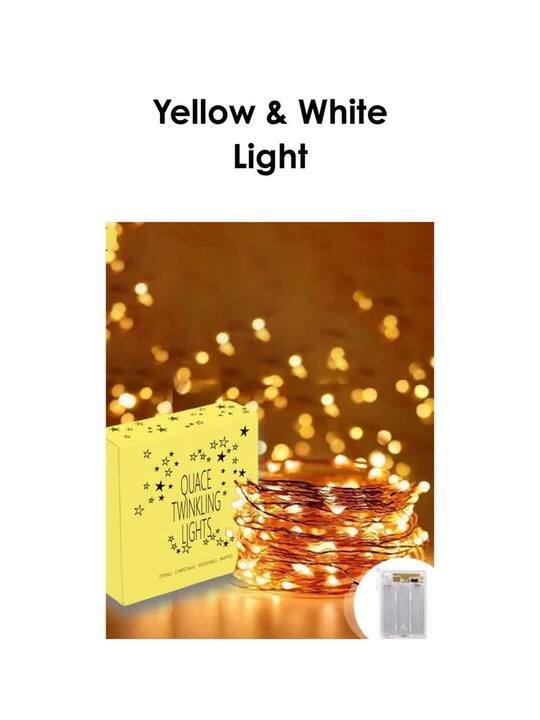 Yellow & White 10m Rice String Lights - Image 3