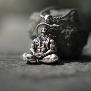Men Silver-Plated Hanuman Pendant Chain